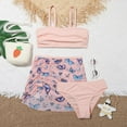 thumbnail image 3 of GYRATEDREAM Girl's Butterfly Print Bikini Bathing Suit with Cover Up Beach Skirt 3 Piece Swimsuits, Pink 9-10 Years, 3 of 6