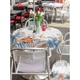 thumbnail image 5 of Outdoor Tablecloths with Umbrella Hole & Zipper, Blue Coastal Round Tablecloths 60 Inch, Summer Beach Starfish Weeping Eucalyptus Wooden Waterproof Table Cloth, Patio/Pool/Picnic Table Covers, 5 of 8