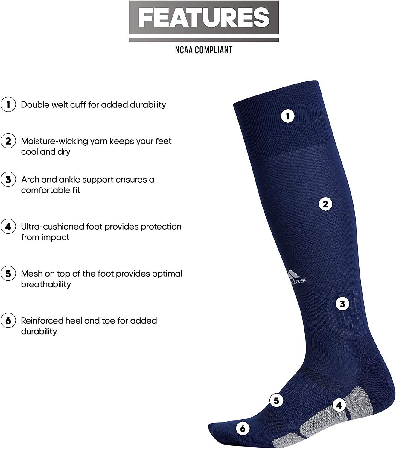 Adidas Icon Over The Calf Baseball Socks Kids' Navy photo 2