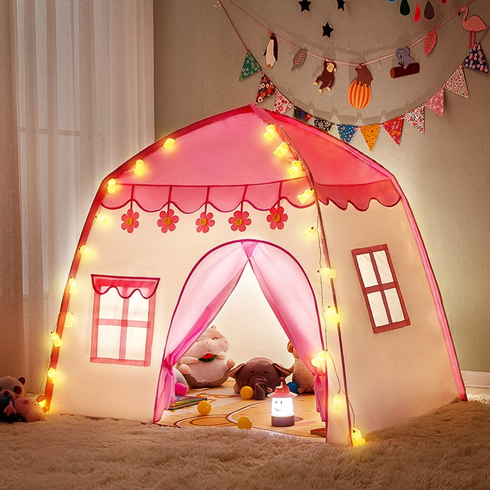 Girls Kid Pink Teepee Castle Play Tent Playhouse Indoor Outdoor Garden Home 