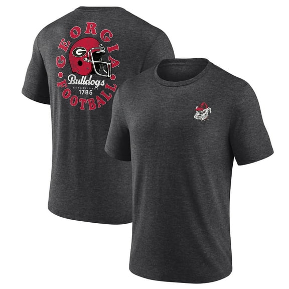 Men's Fanatics MTO Label Heather Texas Orange Georgia Bulldogs Old-School Bold Tri-Blend T-Shirt