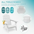 thumbnail image 6 of FODINGHILL Outdoor Folding Adirondack Chair set of 2, HDPE All Weather Patio Chair with Cup Holder for Deck Backyard Garden, White, 6 of 10