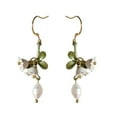 thumbnail image 4 of harmtty 1 Pair Drop Earrings Tulip Bow Jewelry Faux Pearls Flower Earrings for Banquet, 4 of 8