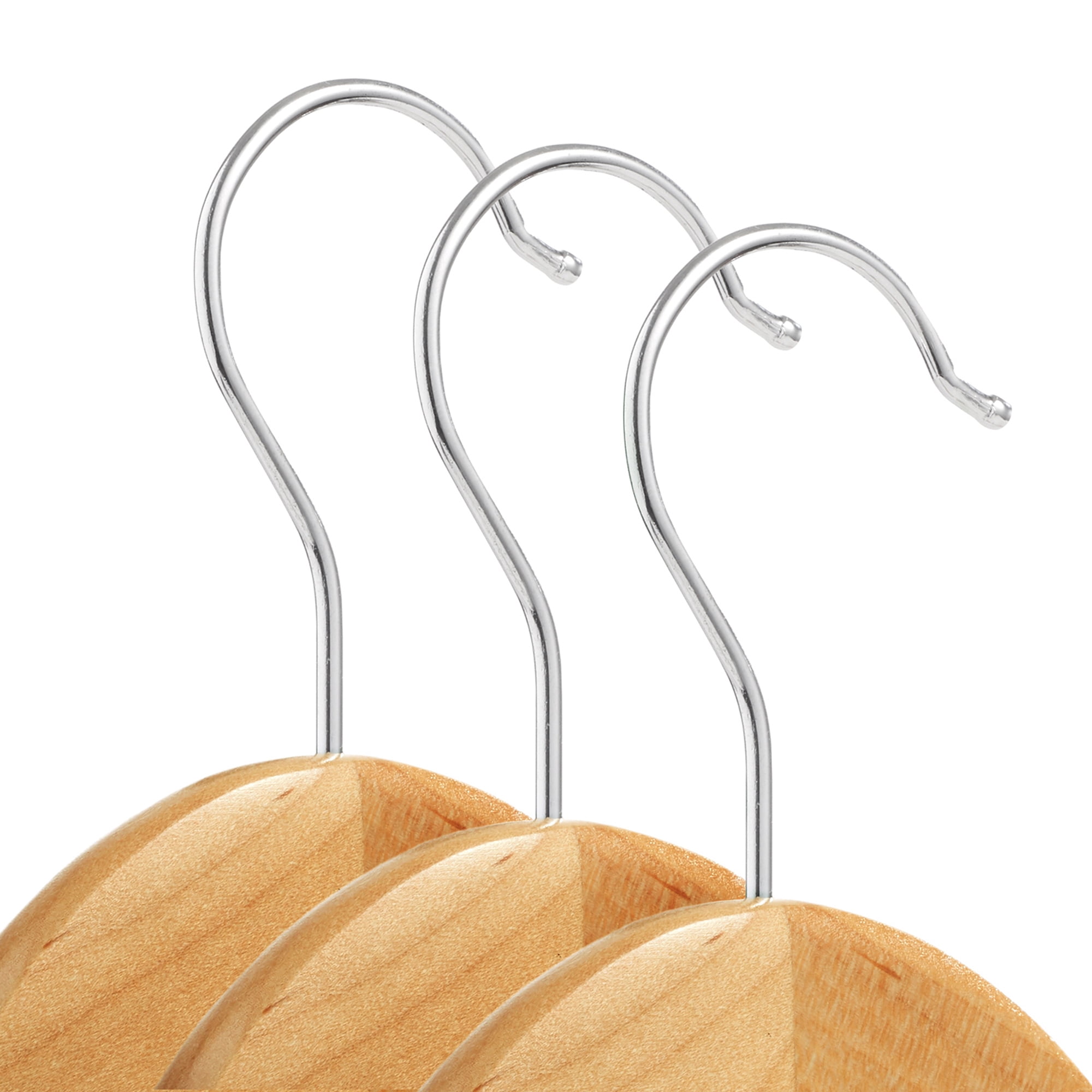 Casafield 40 Wooden Suit Hangers, Natural - Non-Slip Pant Bar & Swivel Hook