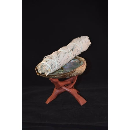 

White Sage 8 - 9 + Wood Stand 6 & Abalone Shell 6 - 7 (1 Kit) #JC-98