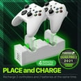 thumbnail image 3 of Fosmon Quad PRO Controller Charger Compatible with Xbox Series X/S Controllers (Not for Xbox One / 360 / Elite 2) Controllers, Dual Dock Charging Station with 4 Rechargeable Battery Packs - White, 3 of 7