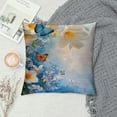 thumbnail image 2 of GOSMITH Floral Pillow Cover, Blue and White Wild Flowers with Monarch Butterflies Lily Therapy Spa Art Prints Decorative Pillow Cover Cushion Cover Home Decor Pillowcase, 2 of 5
