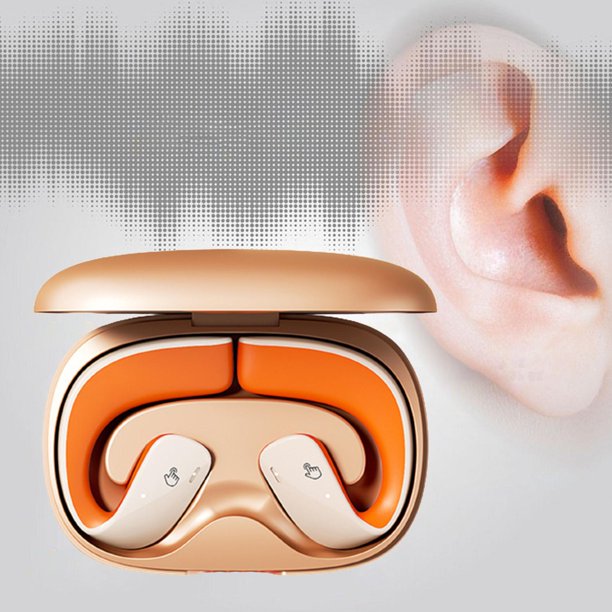 Auriculares inalámbricos con clip perfke control táctil para videojuegos Música Deporte Naranja