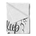 thumbnail image 2 of Just Breathe Soft Flannel Fleece Throw Blanket, Keep Breathing Phrase Hand Writing Sun and Clouds Doodle, Cozy Plush for Indoor and Outdoor Use, 50" x 70", Charcoal Grey White, by Ambesonne, 2 of 5