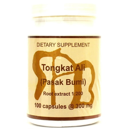 Tongkat Ali Extract 1:200 (200:1) Sumatra Pasak Bumi Brand - 100 300mg Capsules! FREE (Best Tongkat Ali Brand)