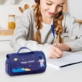 thumbnail image 5 of Estuche para lápices de astronauta | Bolsa escolar de doble capa para organizar bolígrafos y marcadores | Estuche de gran capacidad para material escolar, de oficina y para viajes, 5 of 5