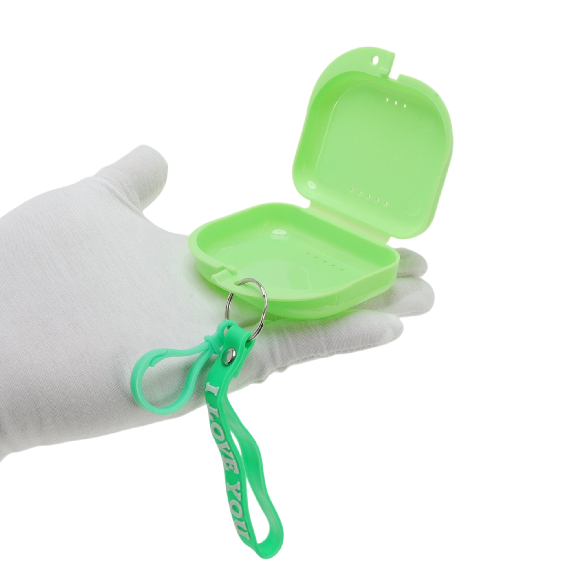 Unique Bargains Compact Braces Box with Lanyard 1 Pc Green