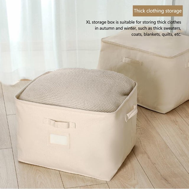 Agiferg Cotton Clothes Storage Box Wardrobe Cloth Underwear Storage Box Quilt Sorting Bag Toy Sundries Storage Basket