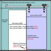 CCJH 6FT Stainless Steel Sliding Door Hardware Kit for 36 Wide Single Door Y Shaped Sliver