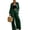 Dark Green, variant on Szluipve Women Polka Dot 2 Piece Outfits Long Sleeve Button‑Down Shirt & Elastic Waist Wide Leg Pants Casual Beach Matching Set Black M
