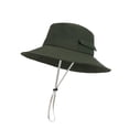 thumbnail image 2 of Unisex Wide Brim Bucket Hat, Sun Hat with Adjustable Chin Strap, Water-Resistant Quick-Dry Fishing Cap for UV Protection, Hiking, Camping, Travel and Summer Outdoor Activities-Green, 2 of 9