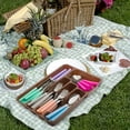 thumbnail image 5 of Moxinox Red Silverware Set with Organizer Tray, 48 Piece Camping Spoons Forks Knives Set for 8, 5 of 6