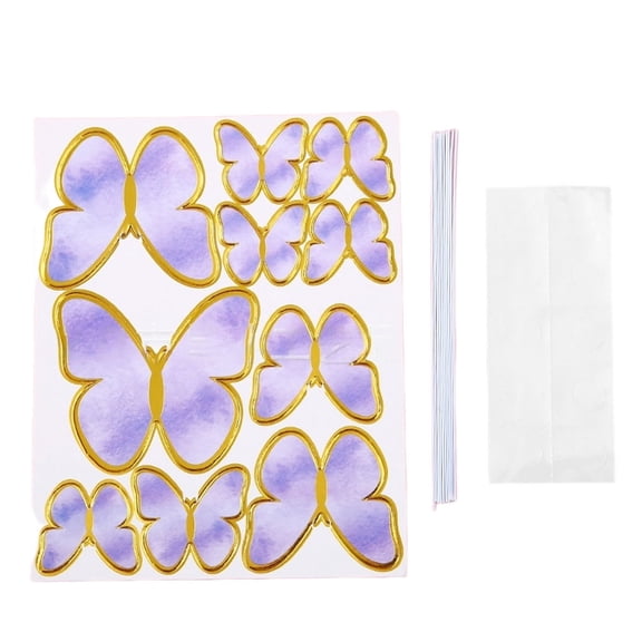 Inteprter 10 Uds. Estampado de insectos dorados para decoración de pasteles, decoración para fiesta de feliz cumpleaños, postres, pasteles, Type1 NO1
