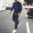 thumbnail image 2 of Honeeladyy Men's Tracksuit 2 Piece Long Sleeve Print Pullover Jogging Track Suit Athletic Casual Sweatsuit #Pd-Blue-M, 2 of 5