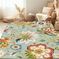 thumbnail image 5 of Floral Area Rug 5x7 Living Room Rug Non Slip Washable Bedroom Rug Soft Low Pile Flowers Floor Carpet for Living Dining Room,Red, 5 of 6