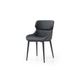 thumbnail image 2 of Whiteline DC1709P-BLK Morocco Dining Chair - Faux Leather BIX-1052 with Piping & Back Zipper - Powder-Coated Steel Legs, Black, 2 of 3