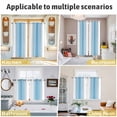 thumbnail image 6 of Sky Blue White Kitchen Curtains 63 Inch Length, Gradient Vertical Stripes Minimalist Grommet Top Bedroom Living Room Curtains, Light Filtering Cafe Curtain Drapes 2 Panels Set 84''x63'', 6 of 9