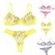 thumbnail image 3 of Gibobby Ropa interior mujer Lencería de Malla Sexy para Mujer Conjunto de Ropa Interior de Vendaje Envoltura de Pecho Bragas Huecas Conjunto de Sujetadores(Morado, G), 3 of 4