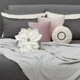 thumbnail image 2 of JWH 3D Decorative Round Handmade Flower Throw Pillows for Decoration 14inch White and Blue, 2 of 9