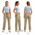 thumbnail image 3 of YAPPO Women's Hiking Pants Lightweight Quick Dry Cargo Pants, Water Resistant UPF 50+ Travel Outdoor Pants with 5 Zipper Pockets, 3 of 9