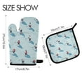 thumbnail image 2 of Yayeee Oven Mitts and Pot Holder Set of 2 Heat Resistant Kitchen Gloves Baking Hot Pad, Blue Ice Hockey, 2 of 5
