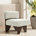 thumbnail image 2 of LuxenHome Upholstered White Modern Armless Accent Chair, 2 of 10