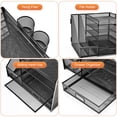 thumbnail image 4 of Organizador de escritorio Marbrasse de 5 niveles con archivador y cajón negro, 4 of 7