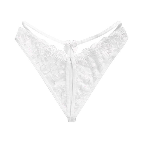 Women's Sexy Lace Thong Panties Low Waist Transparent Hollow Out Design Comfortable Stretch Underwear