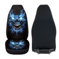 thumbnail image 4 of Uorisanigo Car Seat Covers Front Seats Only Set of 2, Soft Plush Blue Lightning Skull Car Seat Cushions, Auto Seats Covers Interior Accessories, Comfortable, 4 of 7