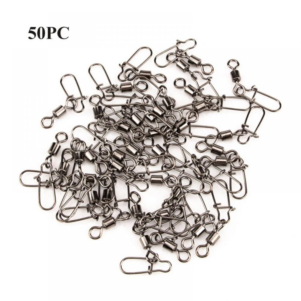 7# Details about   50pcs Fishing Ball Bearing Swivel with Coastlock Snap Welded Ring 0# 