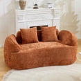 thumbnail image 6 of Timbernest 66" Chenille Curved Sofa, Boneless 2 Seater Cloud Sofa for Small Spaces, Orange, 6 of 12