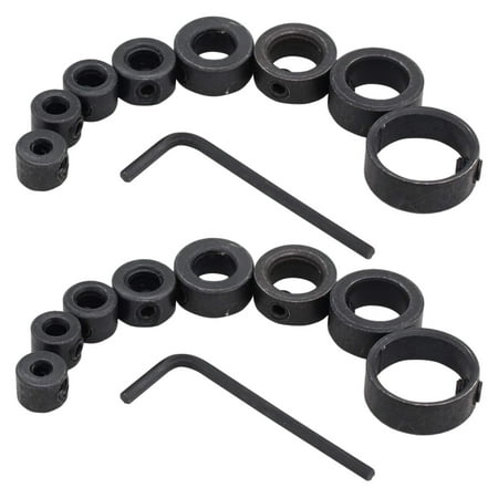 

Set Of 2 Drill Stop Bit Collars Limit Ring with 2Pcs Hexagon Spanner