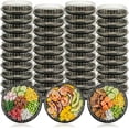 thumbnail image 2 of 30 Pack 10 Inch Plastic Serving Tray with Lids, Catering Trays with Lids, Party Tray with Lids Large Sandwich Trays for Parties with Lid for Takeout Food Catering Picnic(Gold), 2 of 8