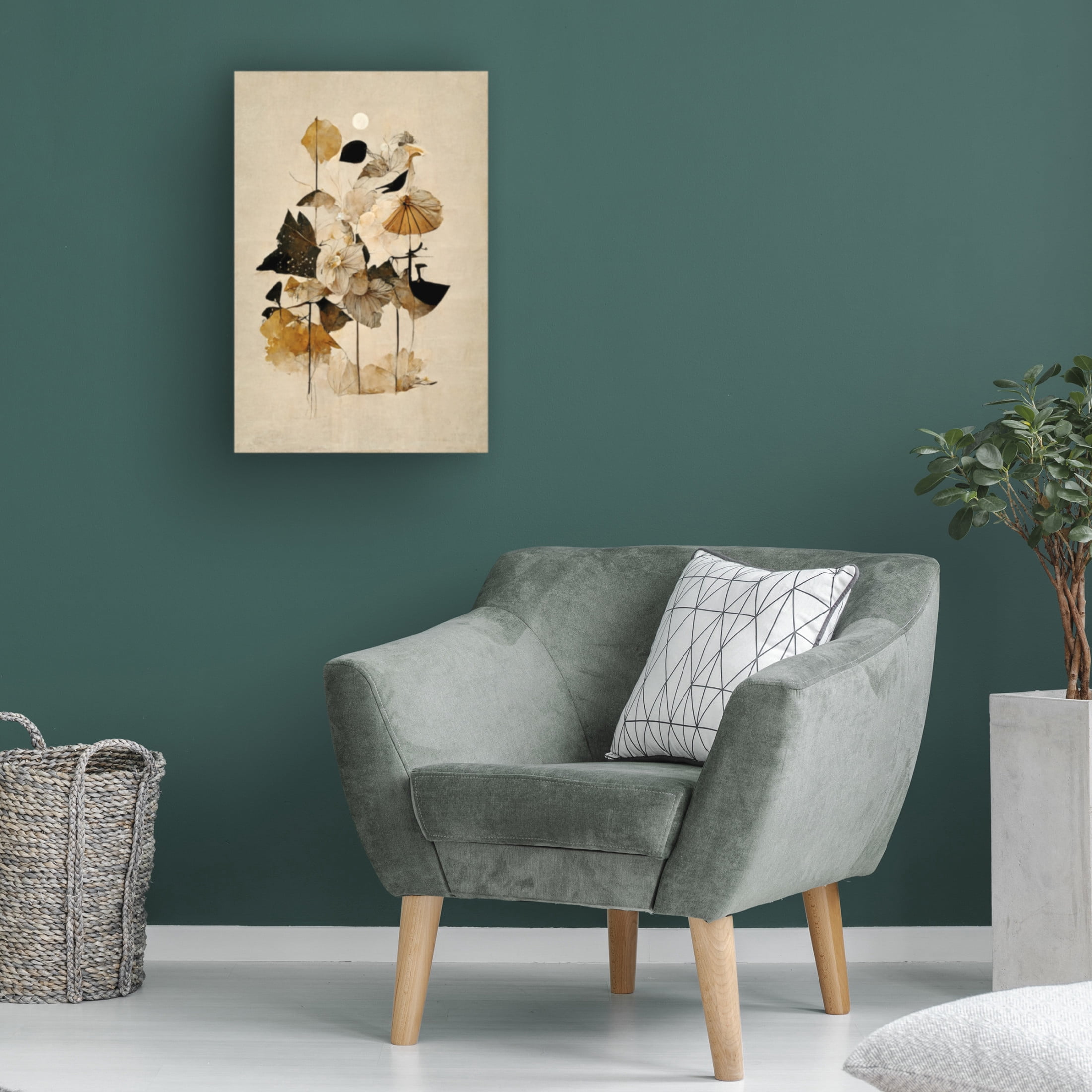 Canvas Wall Art - Treechild 'Flowers And Sun' Wall Art for Living Room, Bedroom, or Office D?cor by Trademark Fine Art - 16 x 24 Inches