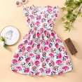 thumbnail image 2 of RTKFRFLM Toddler Girls Casual Dresses Fly Sleeve Cartoon Prints Summer Cute Midi Girl Sundress Dresses Flower Girl Dresses,Size 4-5 Years, 2 of 4
