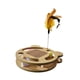 thumbnail image 2 of Juguete de pista de bolas de madera de 2 capas para gatos, juego de rompecabezas de juguete con plumas, juguete interactivo para gatos con, 2 of 9