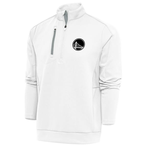 Men's Antigua White Golden State Warriors Metallic Logo Generation Quarter-Zip Top