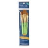 Hello Hobby 3 Pc Flat Synthetic Paint Brush Set with Comfort Grip