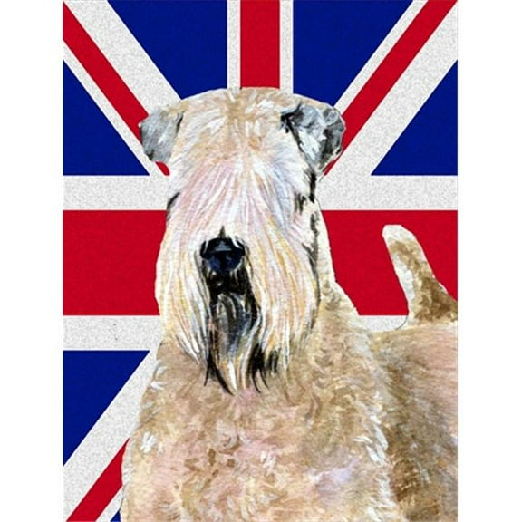 Wheaten Terrier Soft Coated With English Union Jack British Flag Flag Garden Size