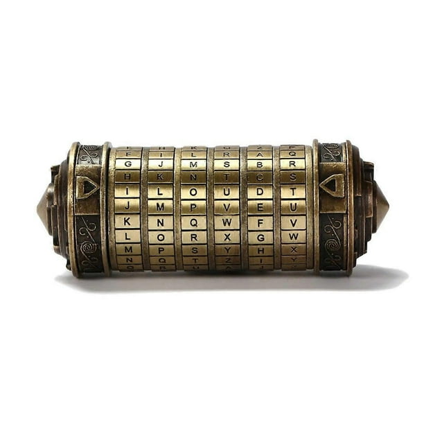 Leonardo da Vinci Code Toys Bronze Metal Cryptex Locks Wedding Gifts Valentine s Day Gift Letter Password Escape Chamber Props