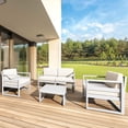 thumbnail image 2 of Compamia Mykonos Patio Club Chair in Silver finish with Natural Cushions, 2 of 8