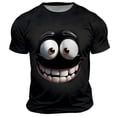 thumbnail image 4 of IWRICH Men's 3D Face Printed T Shirts Plus Size Short Sleeve Funny Graphic Printed Tees Comfort Classic Tops 02-Black XS, 4 of 4