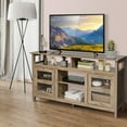 thumbnail image 3 of Costway 58'' TV Stand Entertainment Console Center W/ 2 Cabinets Up to 65'' Grey, 3 of 11