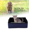 thumbnail image 3 of Cat Litter Box, Cat Collapsible Litter Box Pet Litter Pan Waterproof Outdoor Foldable Detachable Cat Litter Box for Traveling (Blue), 3 of 8