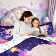 thumbnail image 4 of Manfei Aquatic Axolotl Queen Comforter Set,Watercolor Animals Pattern Comforter Sets Queen,Colorful Stars Reversible,3 Pieces,1 Comforter and 2 Pillowcases, 4 of 7